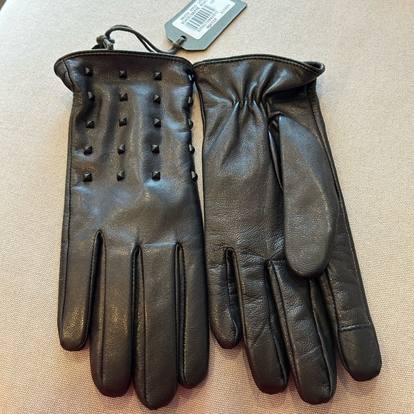Allsaints black leather gloves size S - Picture 2 of 5